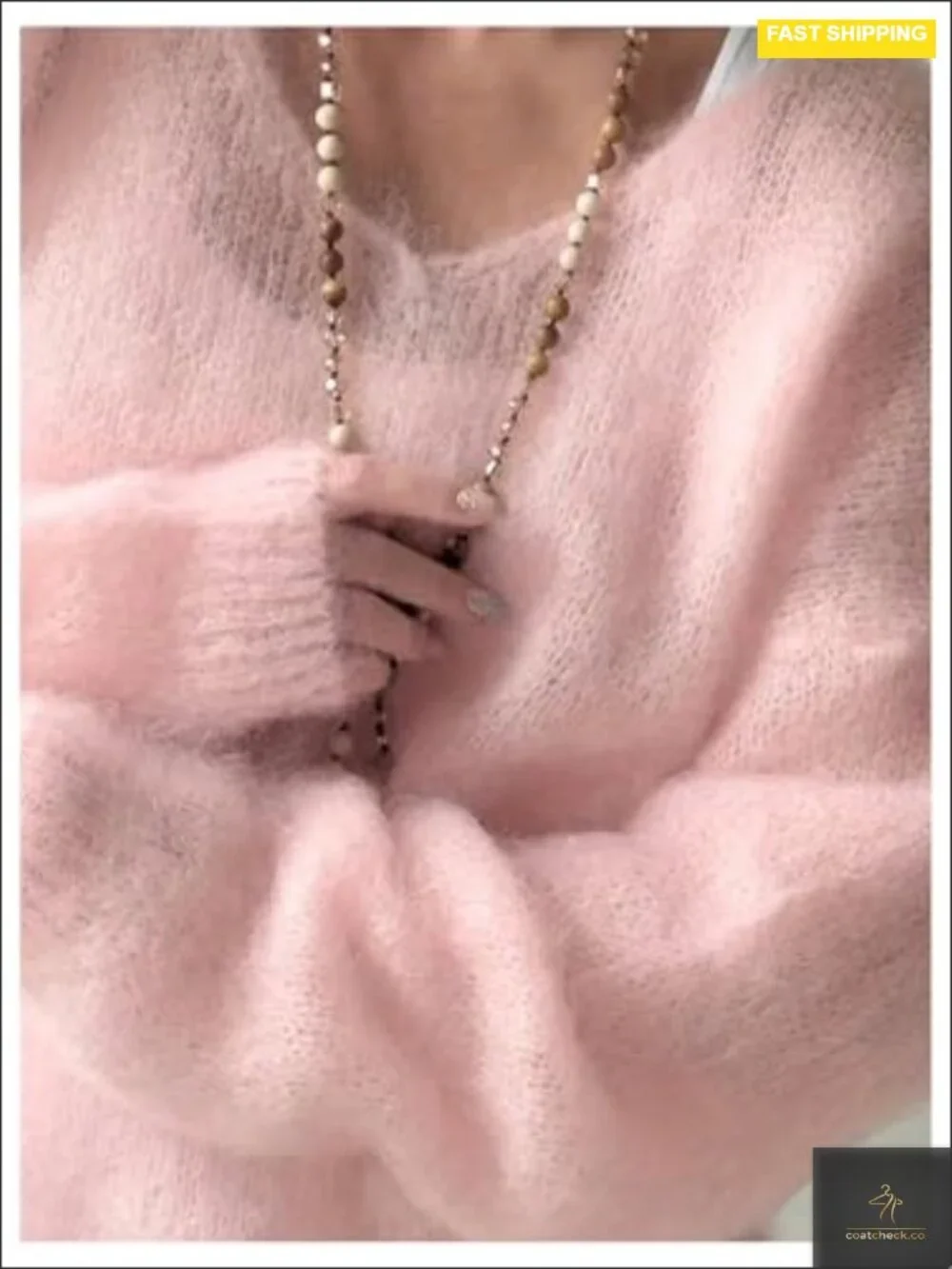 V Neck Long Sleeve Sweater Knit Pullover Jumper Cozy Tops